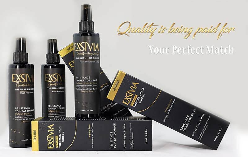 Odor-Free Shine Hair Treatment - Heat Resistant Formula - All Hair Types - Paraben-Free - 250m - Exsivia