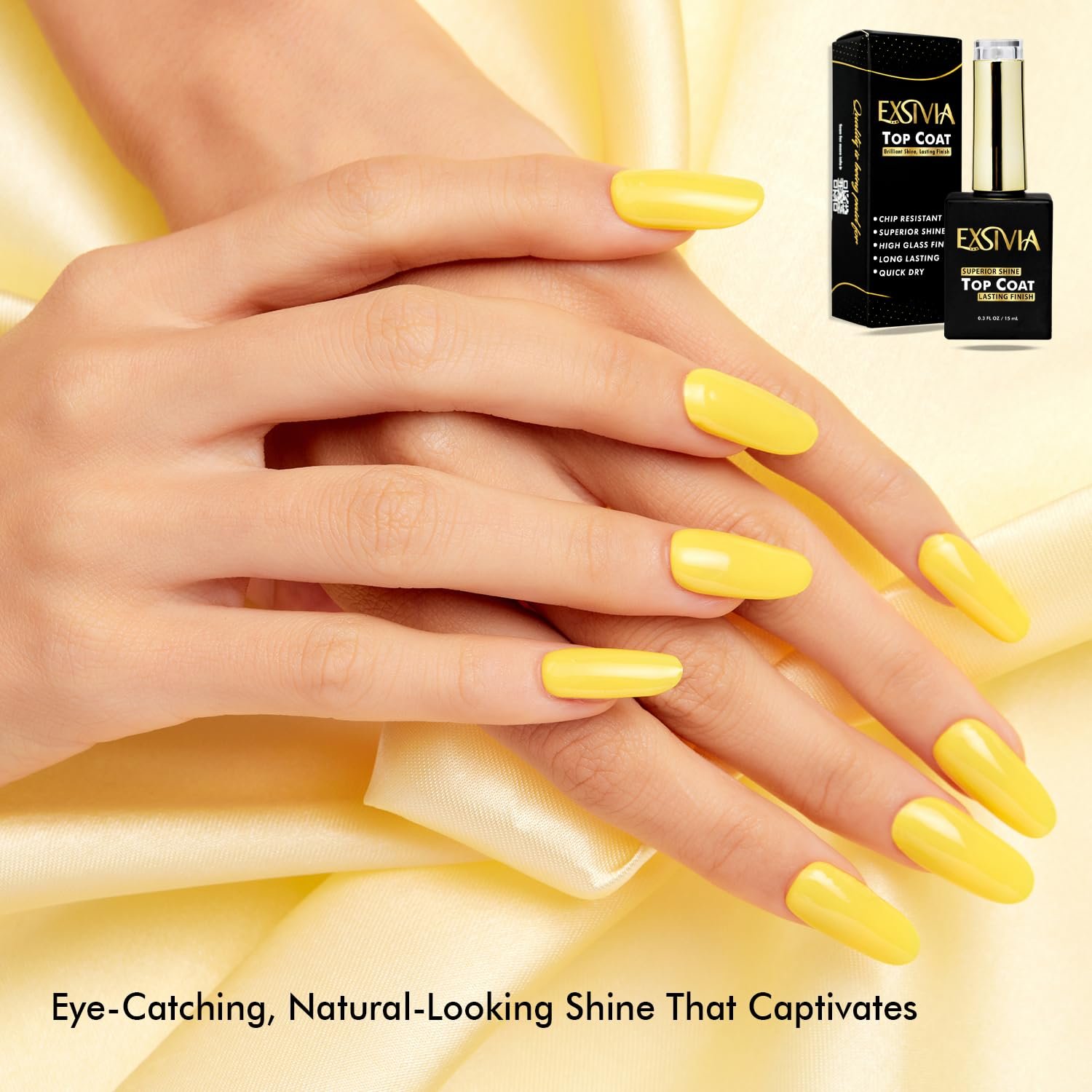 exsivia top coat on yellow nails