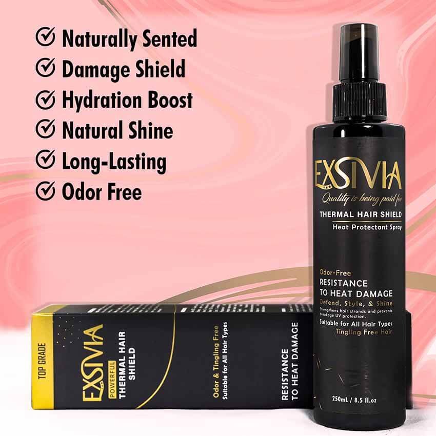 Exsivia Thermal Hair Shield: Protect, Nourish, and Shine - Heat Defense Formula for Radiant Locks
