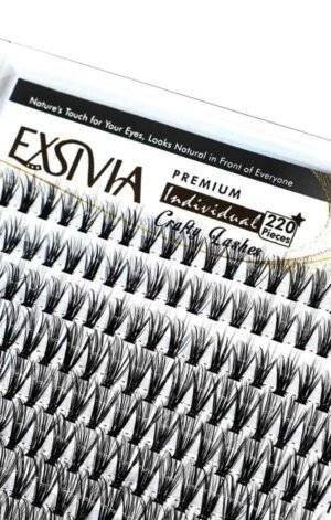 Complete Premium Eyelash Extension Kit 220 Pieces - Reusable Lash Clusters - Exsivia