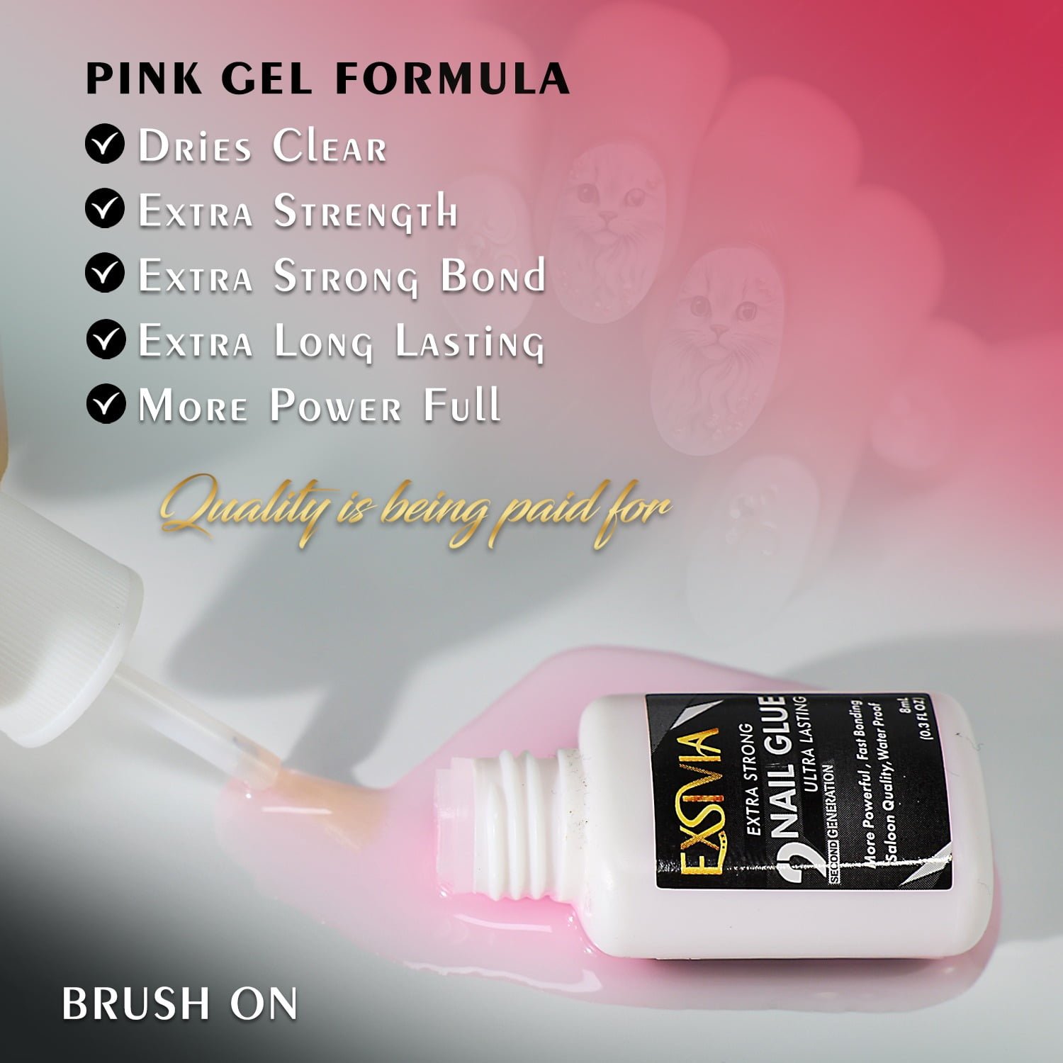 2ND GENERATION SUPER STRONG NAIL GLUE - SALON QUALITY, EXTRA STRENGTH FOR ACRYLIC, PRESS-ON