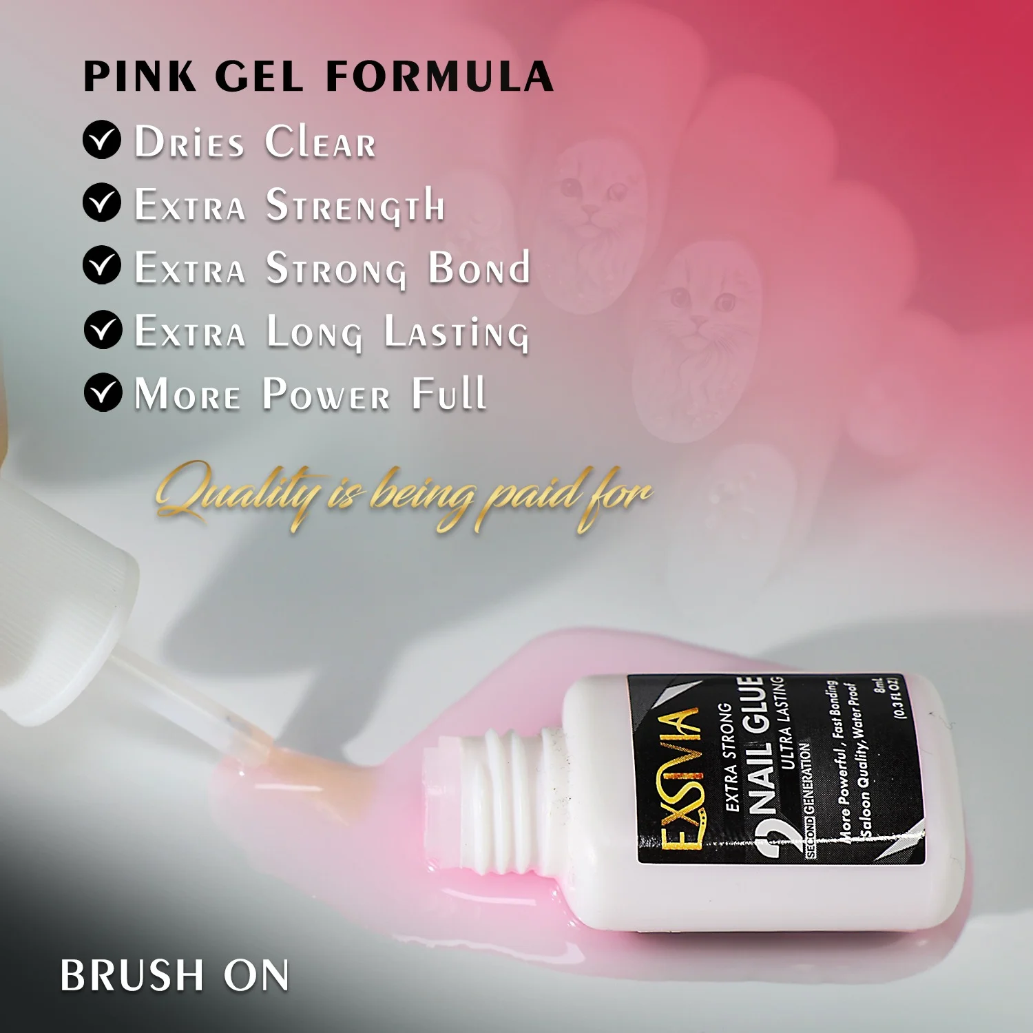 2ND GENERATION SUPER STRONG NAIL GLUE - SALON QUALITY, EXTRA STRENGTH FOR ACRYLIC, PRESS-ON