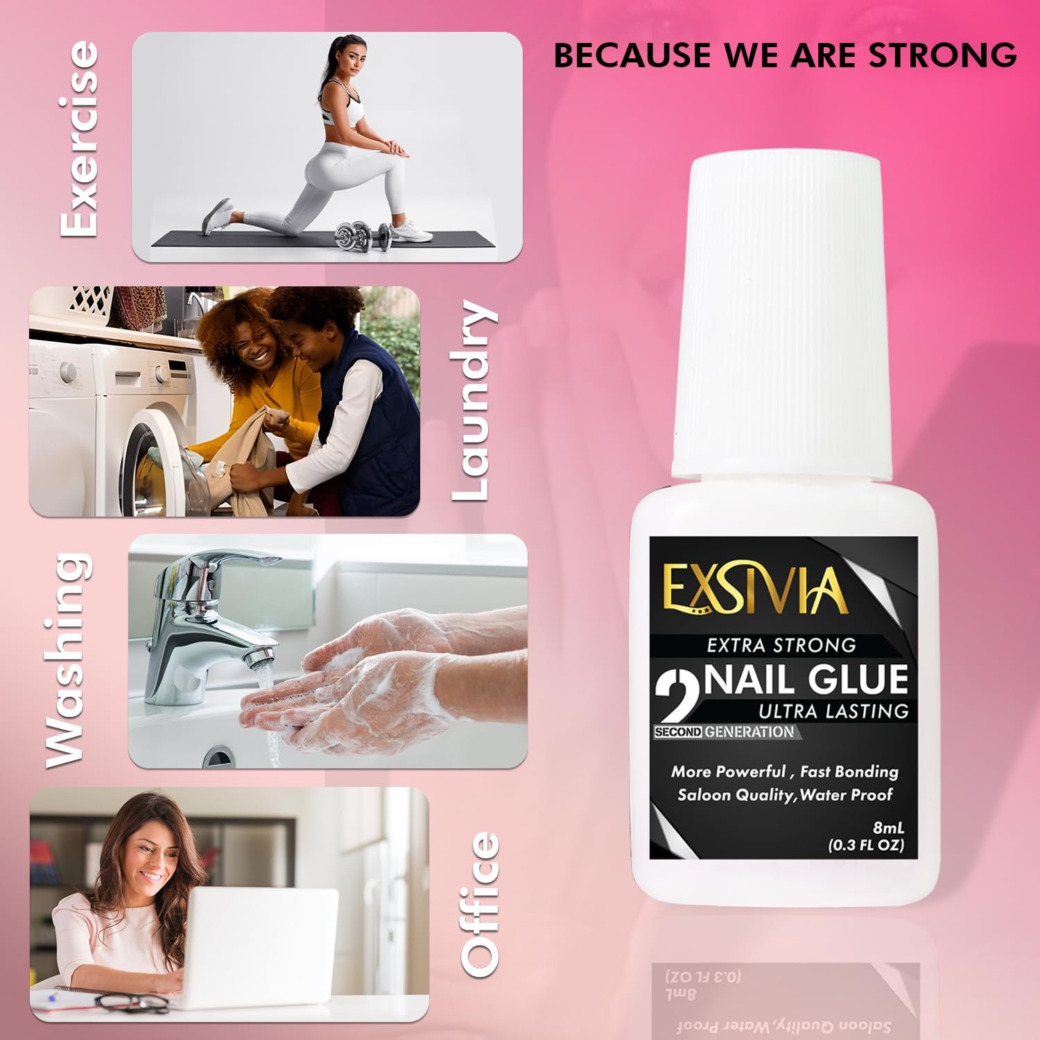 2nd Generation Super Strong Nail Glue - exsivia - loundry - working - office