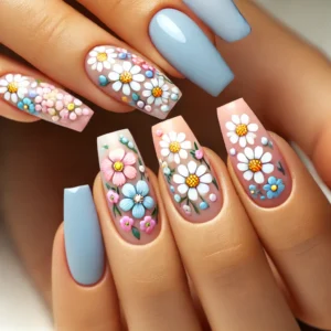 Floral Fantasy Summer Nails Design 