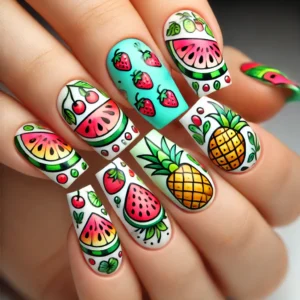 Fruit Frenzy Summer Nails Design 