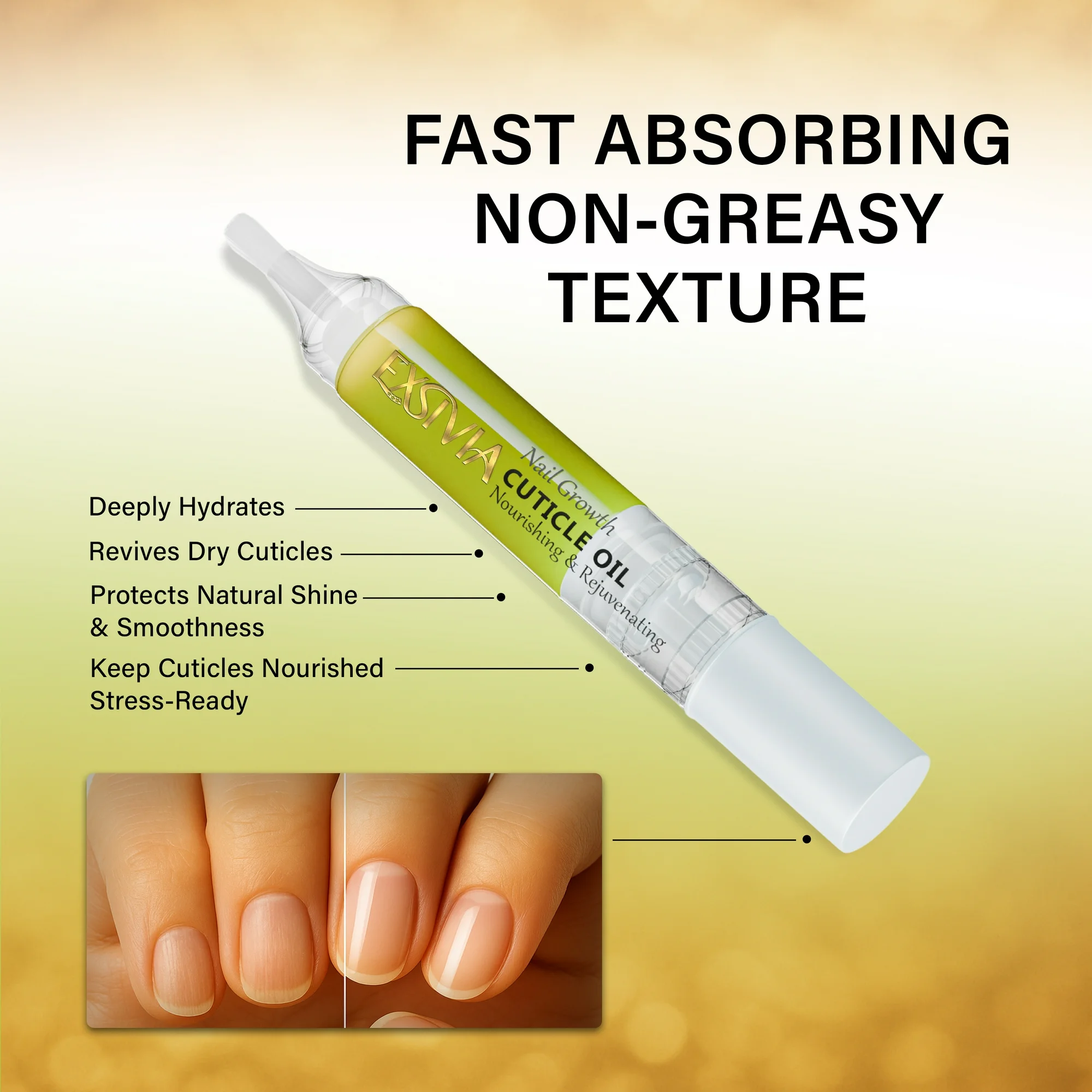 Non greasy nail growth oil pen