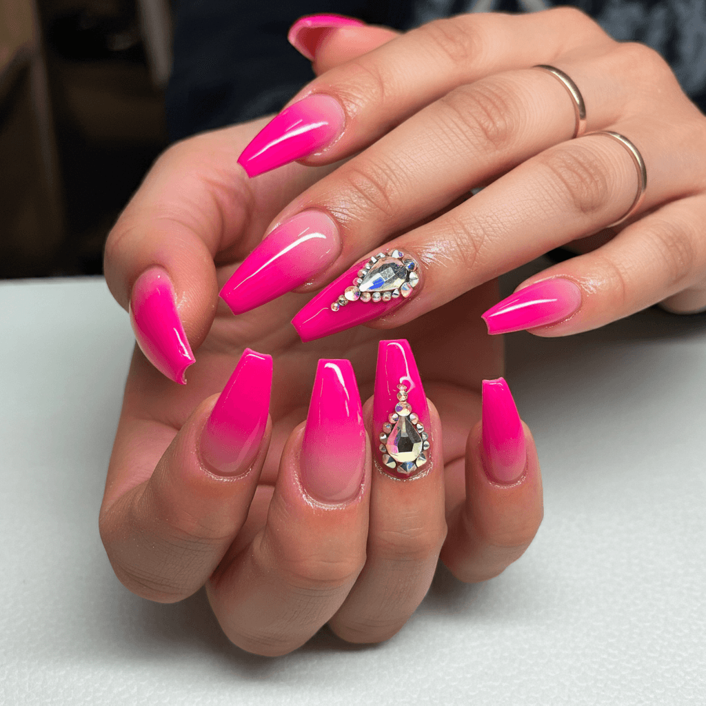 Trending Pink Coffin Nails Designs You Ll Love In 2024 Bold Hot Pink Coffin Nails Make A Statement